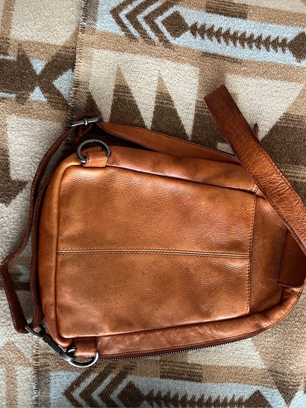 Vilenca Woven Leather Crossbody Sling Bag - Cognac Brown - Picture 3 of 5